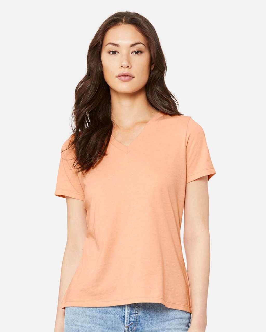 BELLA + CANVAS Women’s V-Neck Short Sleeve Tee – Soft Lightweight Shirt for Casual Wear